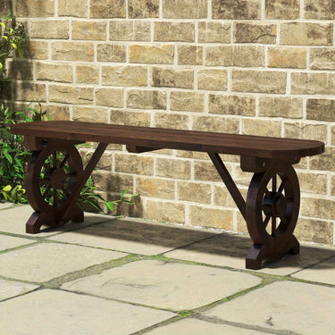 Outdoor Garden Bench wagon wheel Patio , backyard